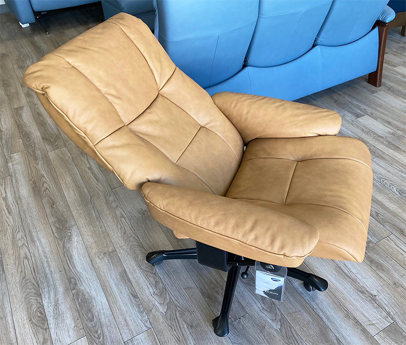 Stressless Mayfair Office Desk Chair Recliner in Paloma Taupe Leather by Ekornes