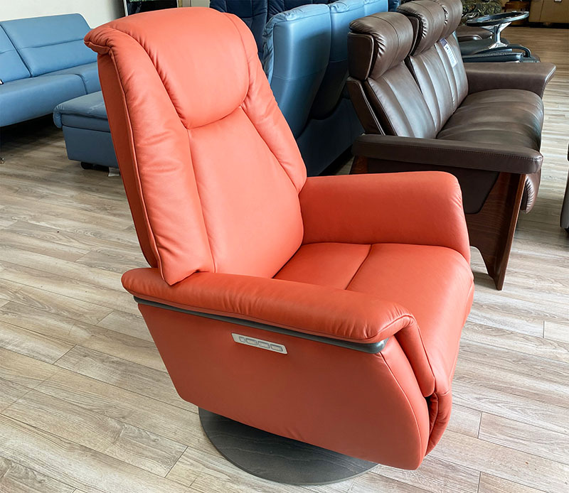 Stressless Max Power Recliner Swivel Relaxer Chair in Paloma Henna Leather by Ekornes