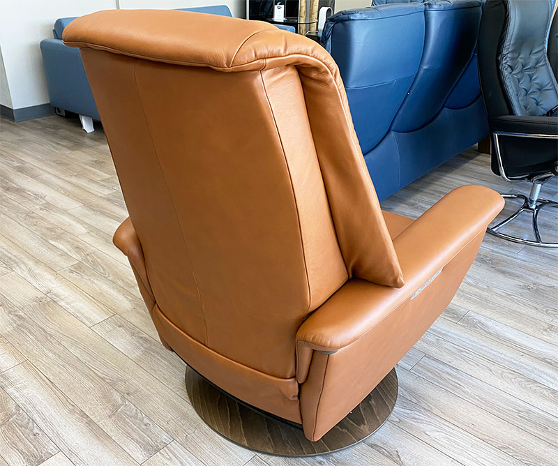 Stressless Max Power Recliner Swivel Relaxer Chair in Paloma New Cognac Leather by Ekornes