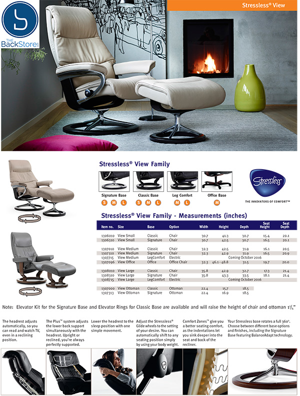 Stressless View Family Recliner Chair Dimensions from Ekornes
