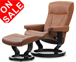 Stressless President Classic Recliner Chair and Ottoman