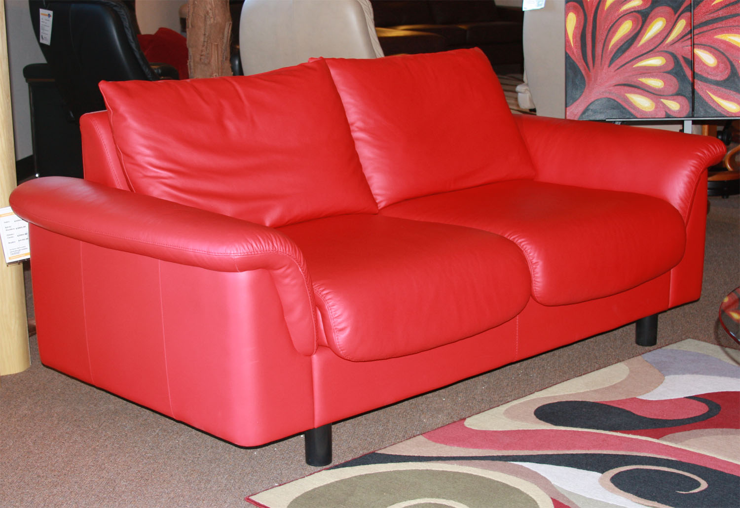 Stressless Paloma Chilli Red Leather Color Sofa from Ekornes