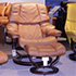 Stressless Vegas Large Reno Recliner Chair and Ottoman in Royalin TigerEye Leather