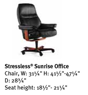 Stressless Sunrise Office Desk Chair Dimensions