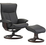 Fjords Senator Leather Recliner Chair and Ottoman