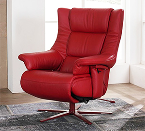Himolla Opus Red Leather ZeroStress Integrated Recliner Chair