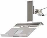 M8 Dual Monitor Arm with Crossbar Notebook Bracket Mount