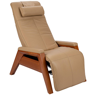 Human Touch Gravis ZG Massage Chair Zero Gravity Recliner Sand Leather with Beech Wood