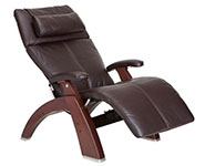 Espresso Premium Leather with Chestnut Wood Base Series 2 Classic Human Touch PC-420 PC-600 PC-610 Perfect Chair Recliner by Human Touch