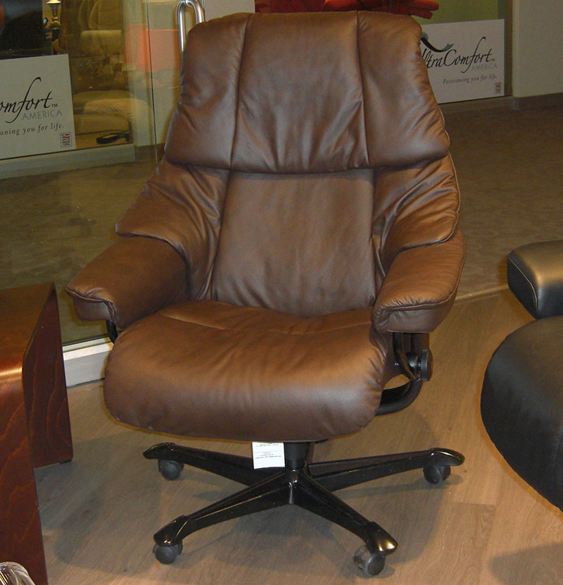 Stressless Paloma Chocolate Leather Reno Office Chair