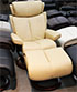 Stressless Small Magic Leather Recliner Chair and Ottoman
