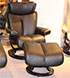 Stressless Small Magic Leather Recliner Chair and Ottoman