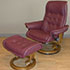 Stressless Royal Paloma WineRed Leather Recliner Chair and Ottoman