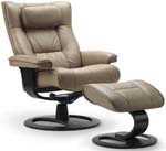 Fjords Scandic Leather Recliner Chair with the DR Frame Wood Base