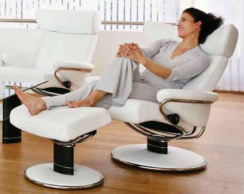 Stressless Recliners Chairs Jazz in Batick Snow Leather